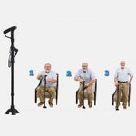 Bâton de marche pliable antidérapant avec lumière LED