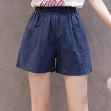 Short décontracté taille haute pour femme