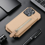 Couverture de portefeuille à fermeture éclair magnétique avec porte-carte de crédit