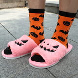 Chaussons d'Halloween Visage de Citrouille
