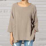 Hauts décontractés en lin pour femmes