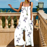 Combinaison à bretelles décontractée à imprimé lâche pour femmes