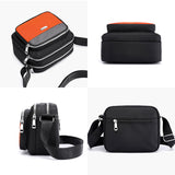 Sac à bandoulière décontracté en nylon imperméable léger et contrastant