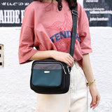 Sac à bandoulière décontracté en nylon imperméable léger et contrastant