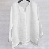 T-shirt Uni En Coton Et Lin