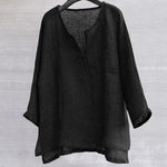 T-shirt Uni En Coton Et Lin