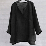 T-shirt Uni En Coton Et Lin