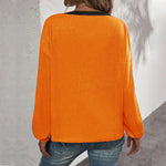 T-shirt Cardigan Gaufré à Manches Longues