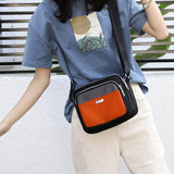 Sac à bandoulière décontracté en nylon imperméable léger et contrastant