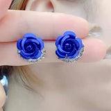Boucles d'oreilles diamant rose pour femme