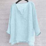 T-shirt Uni En Coton Et Lin
