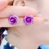 Boucles d'oreilles diamant rose pour femme