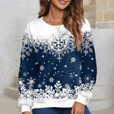 Pull Imprimé Flocon de Neige Femme De Noël