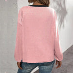 T-shirt Cardigan Gaufré à Manches Longues