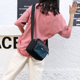 Sac à bandoulière décontracté en nylon imperméable léger et contrastant