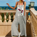 Combinaison à bretelles décontractée à imprimé lâche pour femmes