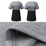T-shirt contrasté à rayures léopard