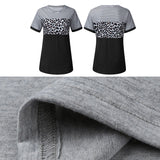 T-shirt contrasté à rayures léopard