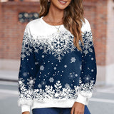 Pull Imprimé Flocon de Neige Femme De Noël
