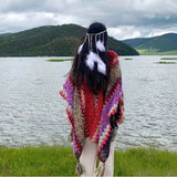 Châle tricoté de style ethnique