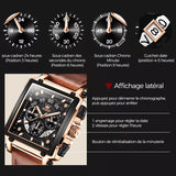 Montre mécanique automatique d'affaires carrée de luxe lumineuse