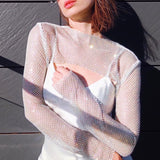 Haut de Cape de Protection Solaire en Diamant Maillé