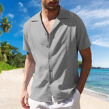 Chemise à Manches Courtes en Lin pour Homme