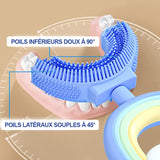 Brosse à dents arc-en-ciel souple en forme de U