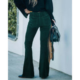 Pantalon en velours côtelé avec taille élastiquée