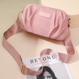 Sac à bandoulière plissé de couleur unie