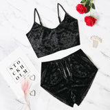 Lingerie sexy en velours à col en V