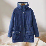 Manteau Matelassé Épais et Chaud en Velours de Peau de Pêche