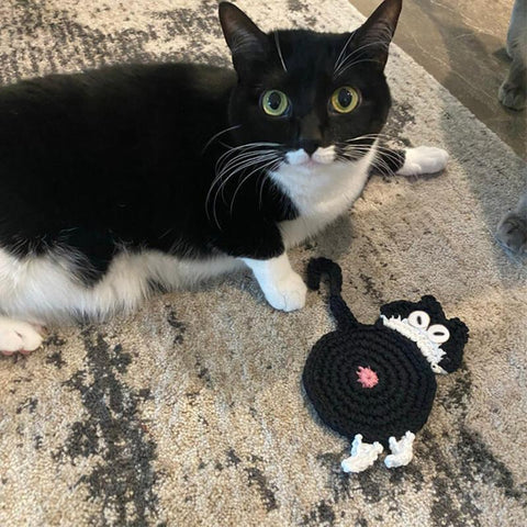 🐱Dessous de Verre en Tricot de Cul de Chat Mignon