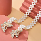Chaîne de taille avec boucle de ceinture papillon perle