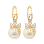 Boucles d'Oreilles de Perles de Cristal de Papillon de Mode
