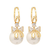 Boucles d'Oreilles de Perles de Cristal de Papillon de Mode