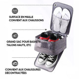 Sac à chaussures de rangement portable à trois couches de voyage