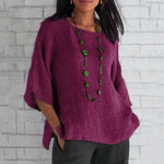 T-shirt simple ample de couleur unie
