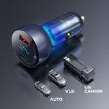 Mini chargeur de voiture à affichage numérique