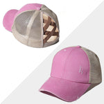 Nouvelle Casquette en Maille Croisée pour Cheveux en Queue de Cheval