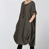 Robe surdimensionnée lanterne en lin