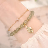 Wotian Jade Bracelet Porte-bonheur en Feuille d'Or