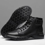 Bottes En Cuir Chaudes Noires