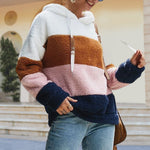 Sweat-shirt en Peluche à Empiècements