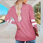 T-shirt Col V Manches Longues Femme Coupe Ample
