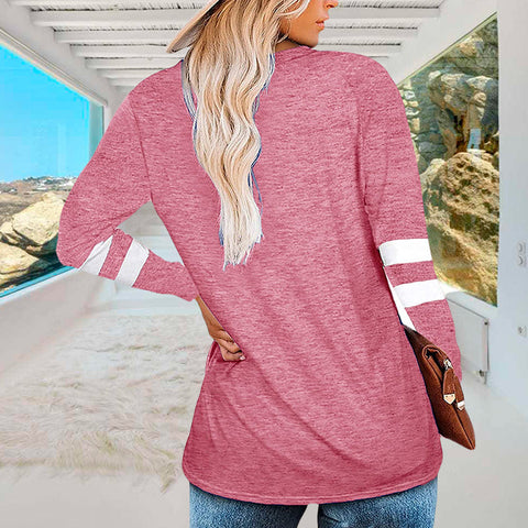 T-shirt Col V Manches Longues Femme Coupe Ample