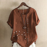 T-shirt En Coton Et Lin Á Enfiler