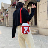 Sac à Bandoulière en Toile à Empiècements