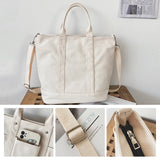 Sac à bandoulière en toile sobre de grande capacité