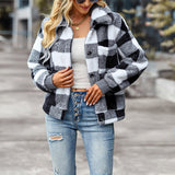 Manteau en Molleton Épais à Carreaux